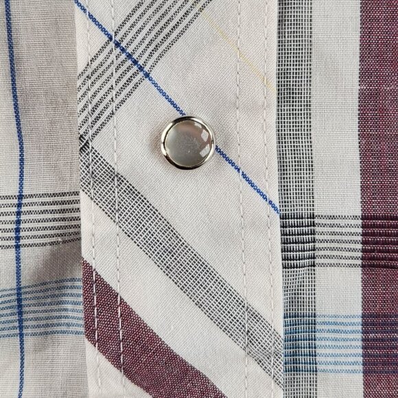 Wrangler Cowboy Cut Regular X-long Tails Single Needle Pearl Snap Plaid Shirt - Picture 6 of 16